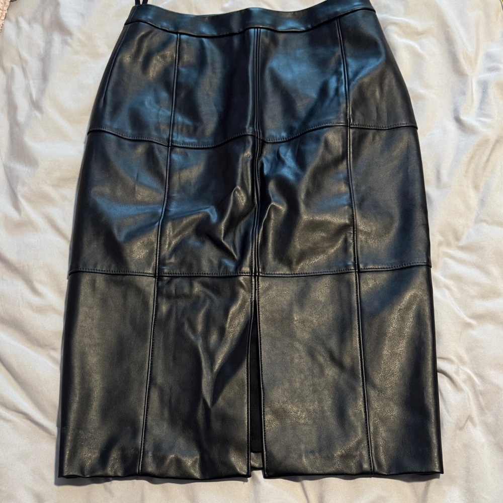 Black Leather Skirt faux White House black market